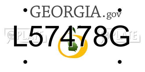 L57478G Georgia License Plate