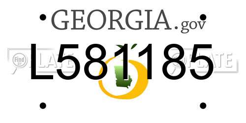 L581185 Georgia License Plate
