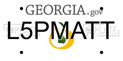 L5PMATT Georgia License Plate