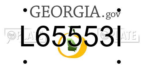 L65553I Georgia License Plate