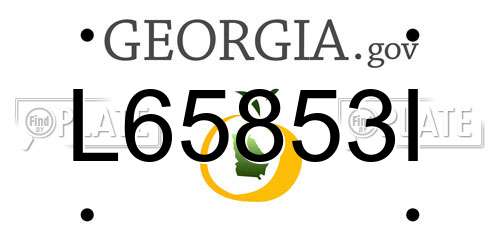 L65853I Georgia License Plate