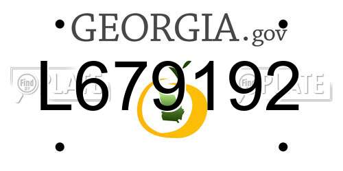 L679192 Georgia License Plate