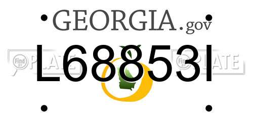 L68853I Georgia License Plate