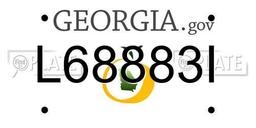L68883I Georgia License Plate
