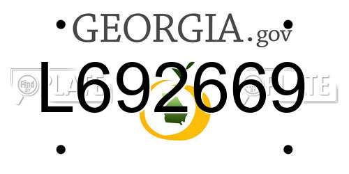L692669 Georgia License Plate