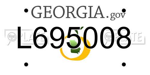 L695008 Georgia License Plate