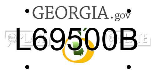L69500B Georgia License Plate