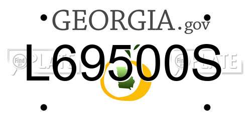 L69500S Georgia License Plate