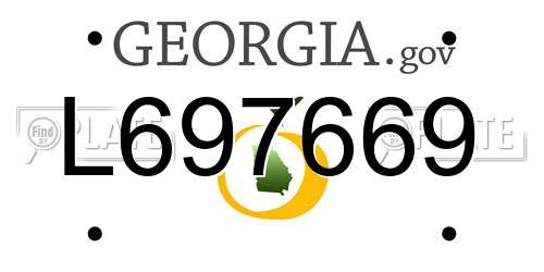L697669 Georgia License Plate