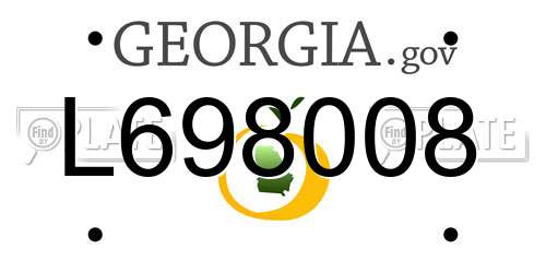 L698008 Georgia License Plate