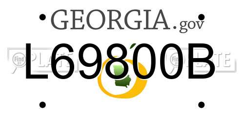 L69800B Georgia License Plate