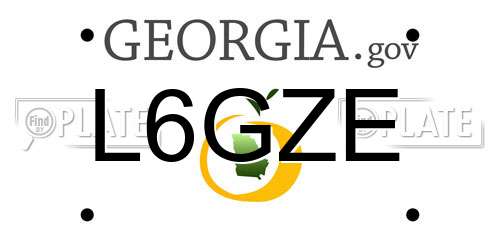 L6GZE Georgia License Plate