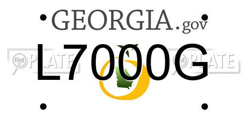L7000G Georgia License Plate