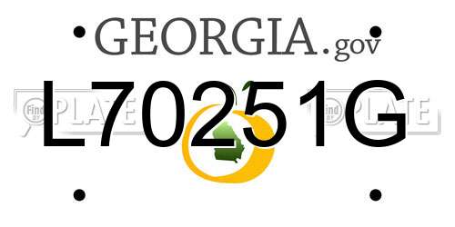 L70251G Georgia License Plate