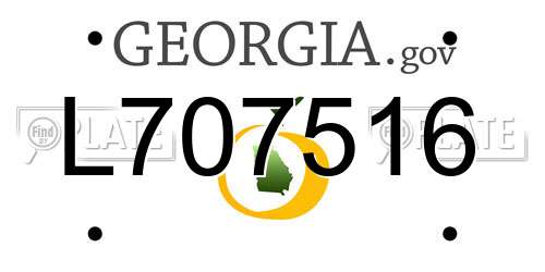 L707516 Georgia License Plate