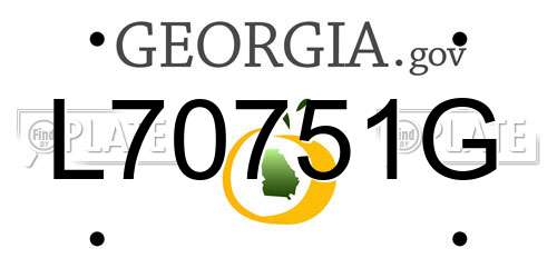 L70751G Georgia License Plate