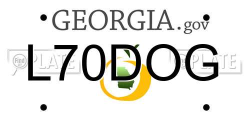 L70DOG Georgia License Plate