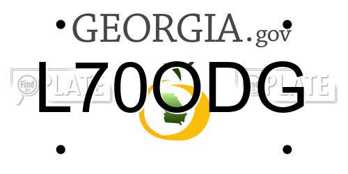 L70ODG Georgia License Plate