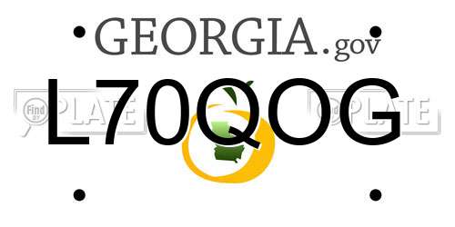 L70QOG Georgia License Plate