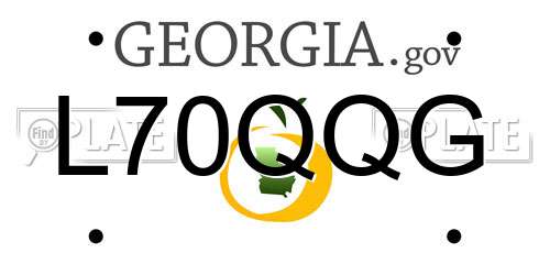L70QQG Georgia License Plate