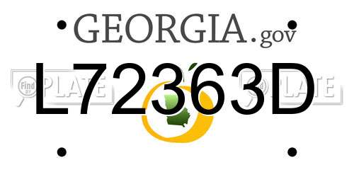 L72363D Georgia License Plate