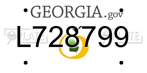 L728799 Georgia License Plate