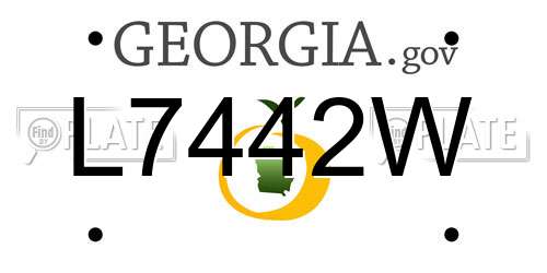 L7442W Georgia License Plate