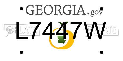 L7447W Georgia License Plate