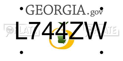 L744ZW Georgia License Plate