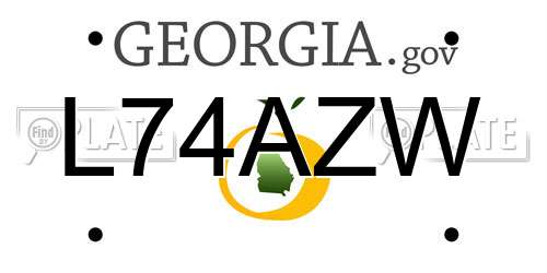 L74AZW Georgia License Plate