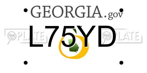 L75YD Georgia License Plate