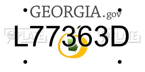 L77363D Georgia License Plate