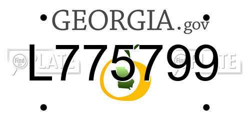 L775799 Georgia License Plate