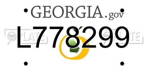 L778299 Georgia License Plate