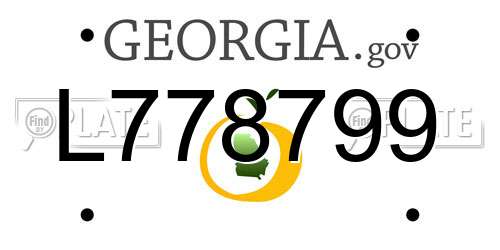 L778799 Georgia License Plate