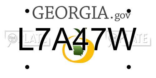 L7A47W Georgia License Plate