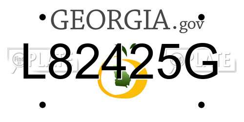 L82425G Georgia License Plate