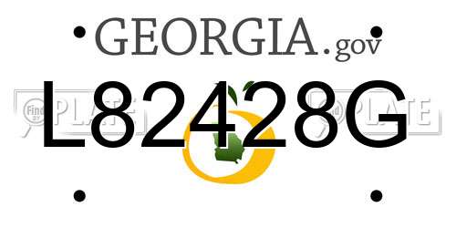 L82428G Georgia License Plate