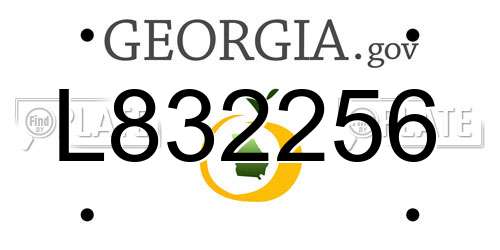 L832256 Georgia License Plate