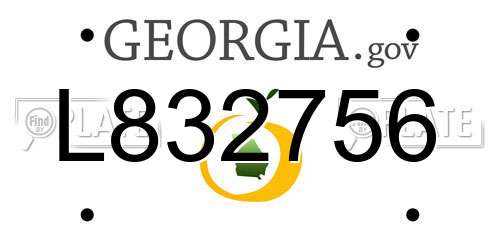L832756 Georgia License Plate