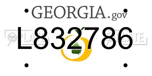 L832786 Georgia License Plate