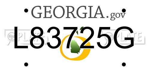 L83725G Georgia License Plate