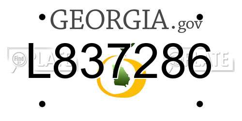 L837286 Georgia License Plate