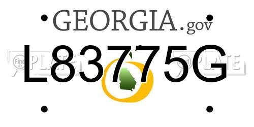 L83775G Georgia License Plate