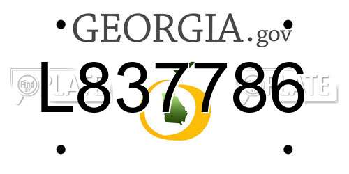 L837786 Georgia License Plate