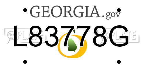 L83778G Georgia License Plate