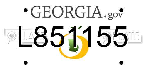 L851155 Georgia License Plate