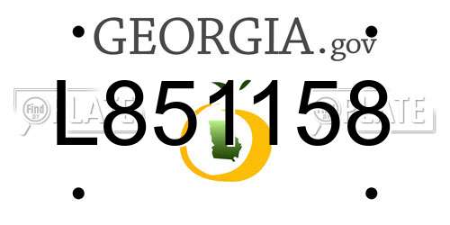 L851158 Georgia License Plate