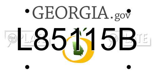 L85115B Georgia License Plate