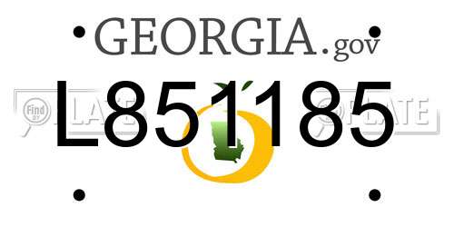 L851185 Georgia License Plate